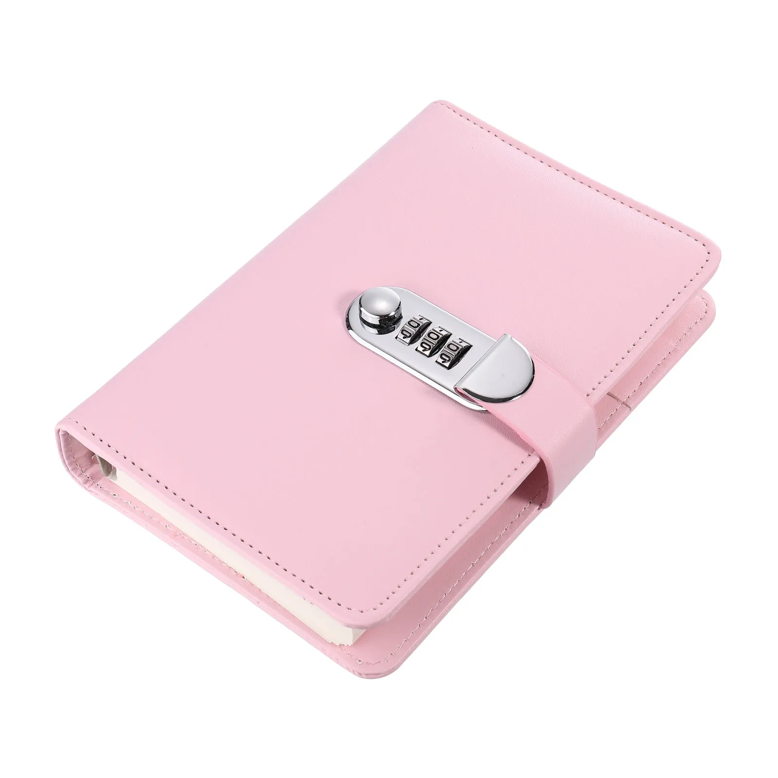 A5 A6 90Pages Password Book with Lock Diary Binder Refillable Paper with Pen Card Slot Leather Notebook Journal Student Notepad