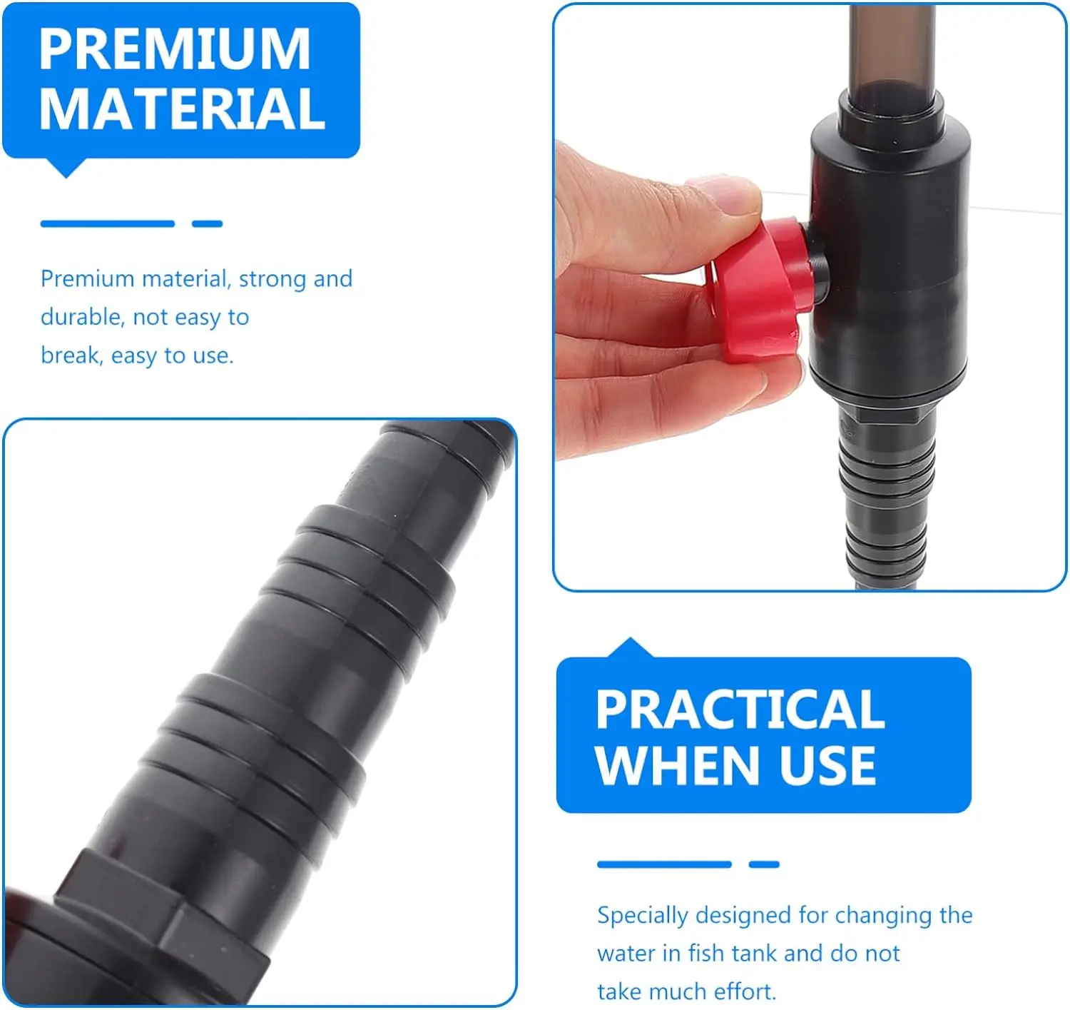 Aquarium Fish Tank Hook Water Changer, with Flow Switch, Quickly and Efficiently Helps Fill Your Water, Aquarium Vacuum Water Fi