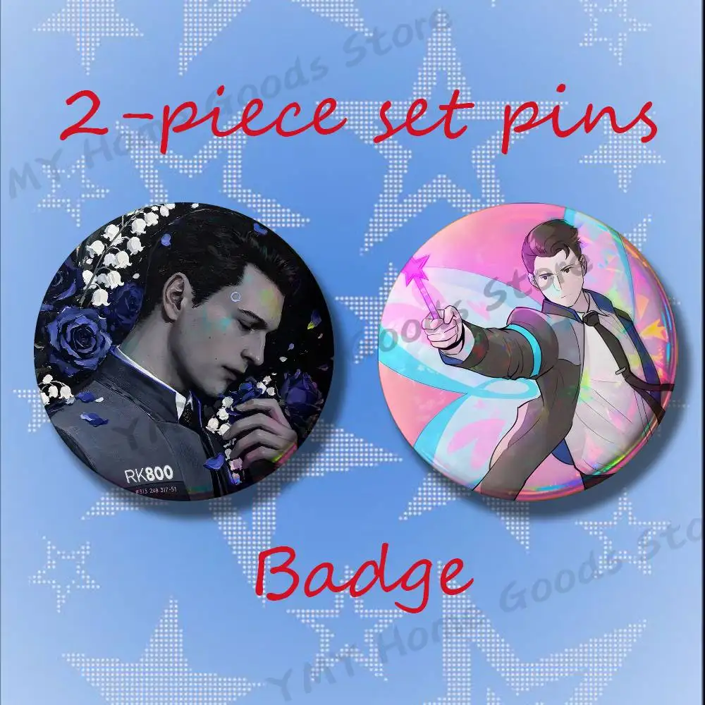 Game D-Detroit B-Become Human 2-piece set Free Mix Backpack Clothes Jewelry Accessories Round Badge Collection Gifts