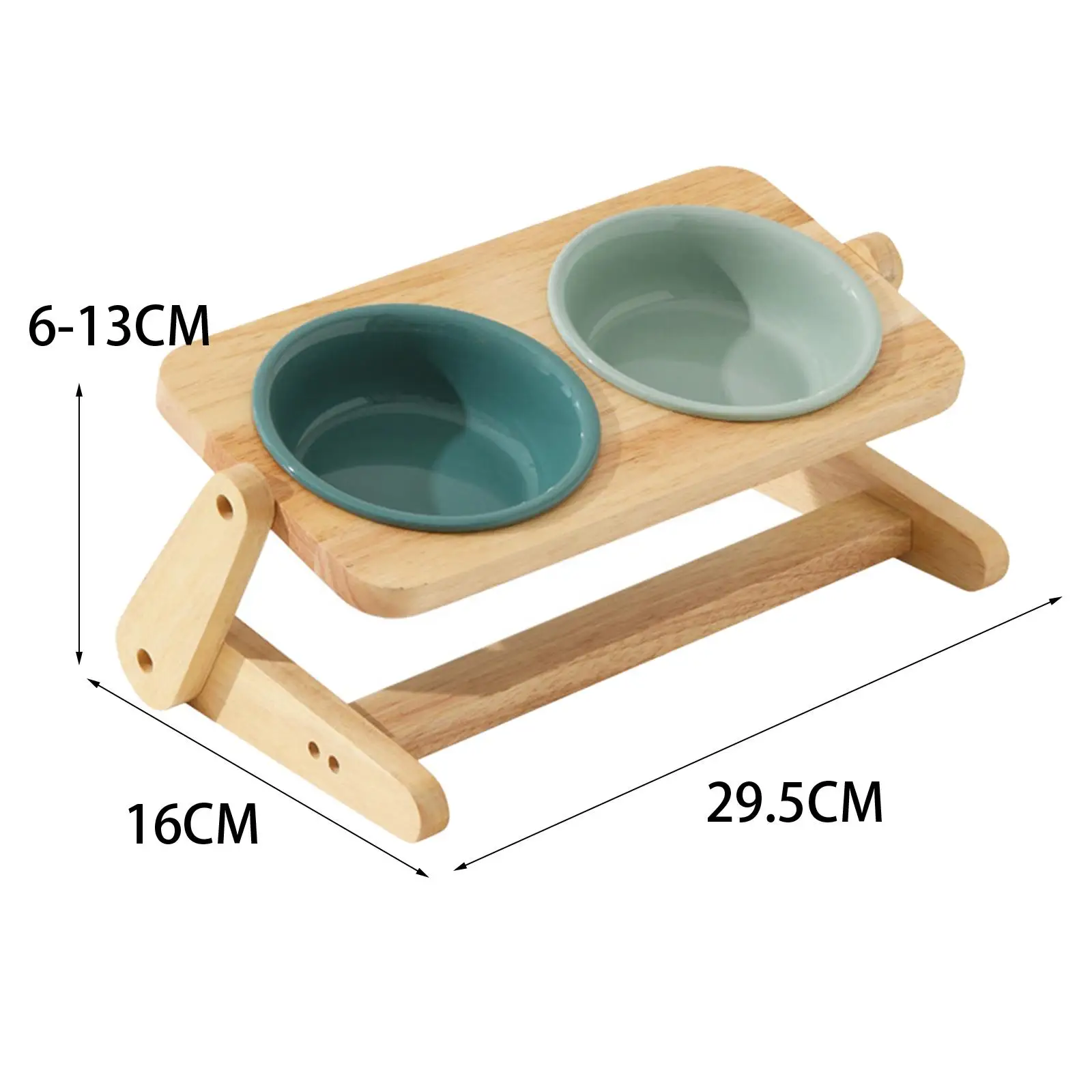 Elevated Dog Bowls Elevated Pet Bowl Durable Feeder Portable 2 Ceramic Bowls