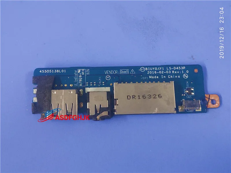 

USB Audio Jack Board For Lenovo Ideapad Flex 4-1570 USB LS-D453P Power & Micro SD Socket board Replac 100% Works Perfectly