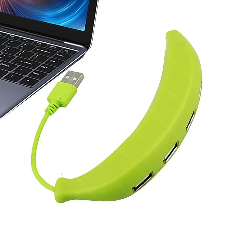 USB Hub For Laptop USB 2.0 Hub Splitter 4-Port Adapter Banana Shape USB Splitter Expander Hub Type C Adapter Faster Data