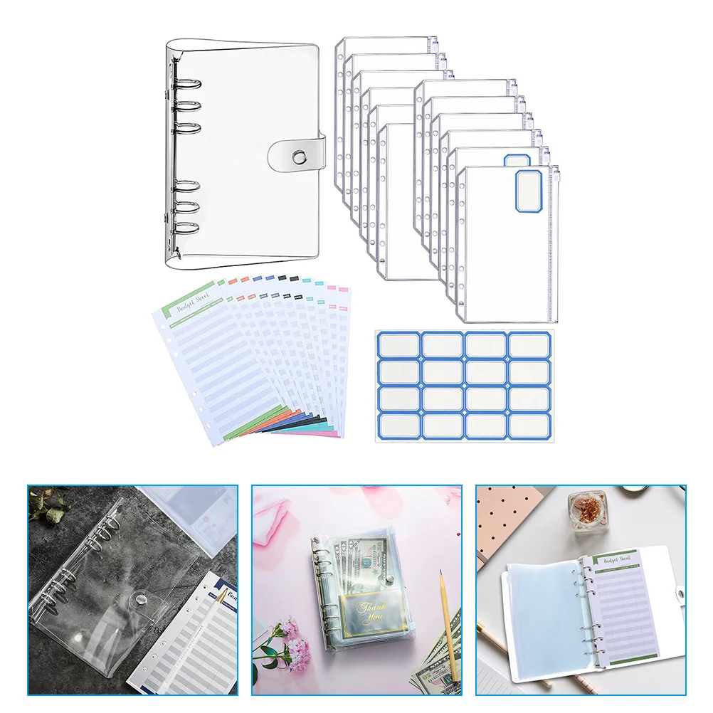 1Set Raccoglitore impermeabile Fogli economici a fogli mobili Blocco note per contanti A6 Carta portatile per localizzatore di spese per viaggi d'affari finanziari