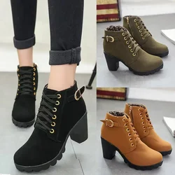 Women Shoes  New Fashion Thick Sole Ankle Boots Daily Comfortable Waterproof Plus Size Female Platform Boots Botas De Mujer 2023