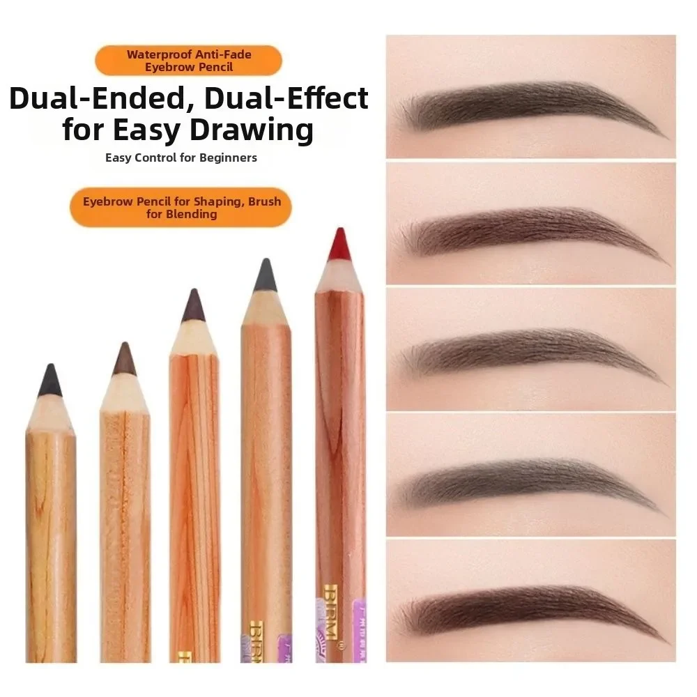 Professioneller doppelköpfiger Augenbrauenstift, wasserdicht, einfach aufzutragen, Microblading-Stift, Augenbrauenstift, Kunsttönung, Make-up