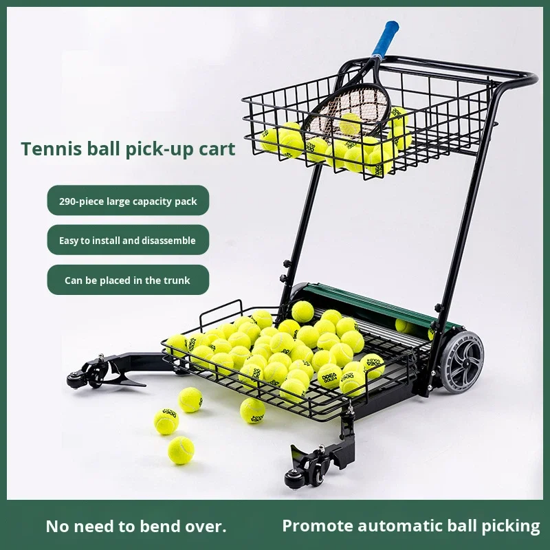 Tennis Automatic Ball Picker Machine Magic Tool Ball Picking Cart Ball Loading Frame Basket Black/Green/Gray Model 705 Guangdong