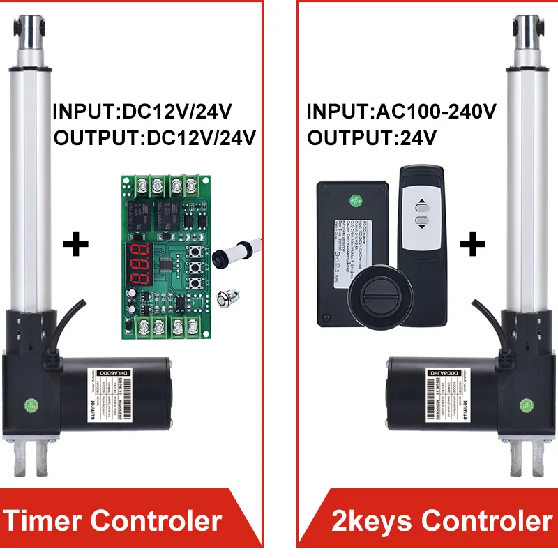 550mm Stroke Linear Actuator 433MHz AC220V AC110V 2CH RF Remote Control Switch DC12V DC24V 6000N 5MM/S 2000N18MM/S 500N 40MM/S