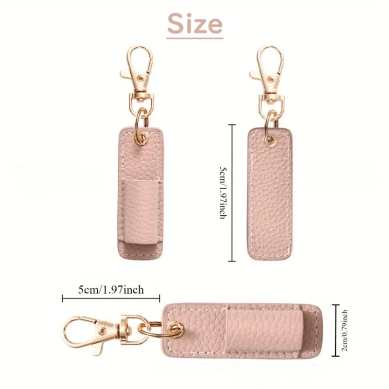 Portable PU Leather Lanyard Pen Holder Style with Keychain Pen Case Pouch Wear-resistant Durable Keychains Pendant