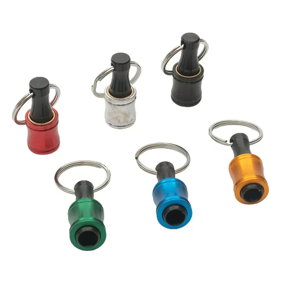 6pcs Aluminum Alloy Screwdriver Bit Holder Extensions with 1/4 Inch Hex Shank and Carabiner for Drill Bit Transfer and Use
