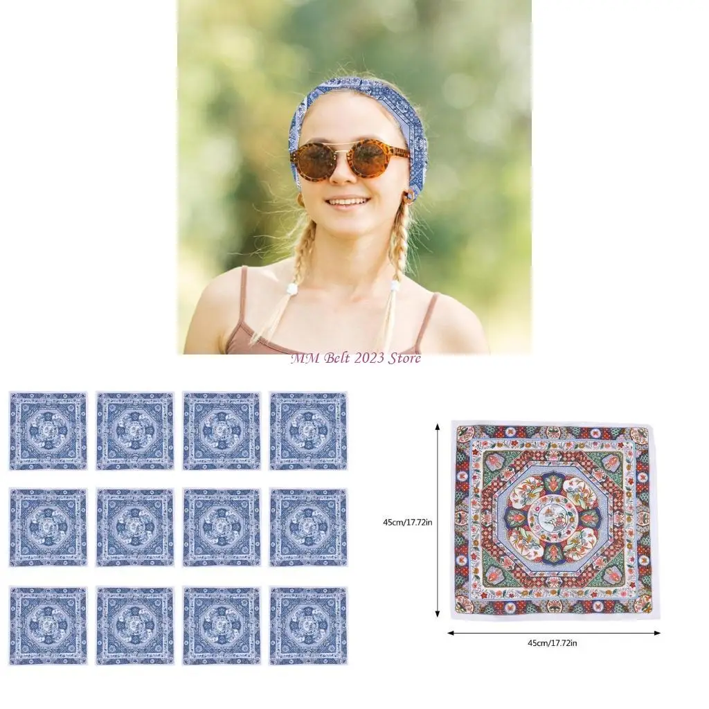 

49ME Multiuse Handkerchiefs Pocket Hankie Towel Neckerchief for Formal Casual 12PCS