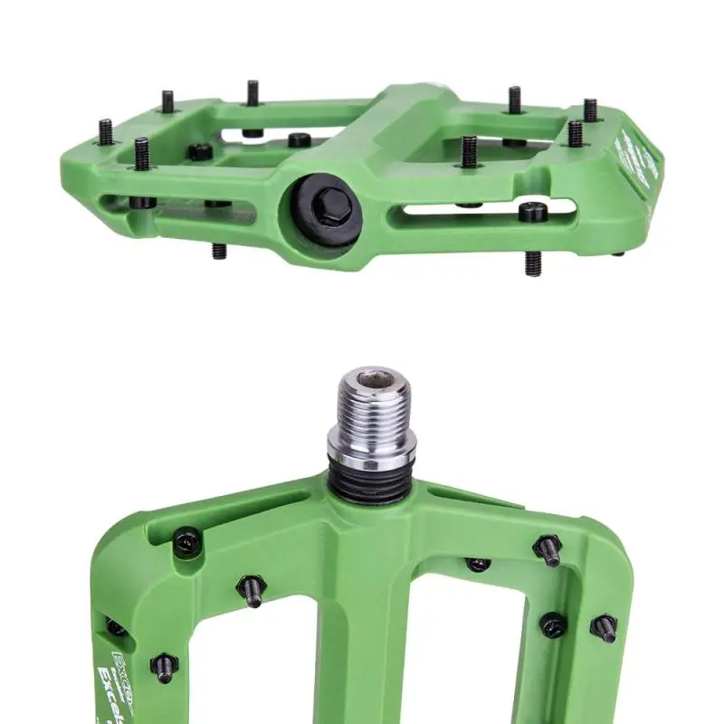 Bike Pedal Nylon 2 Bearing Composite 9/16 Mountain Bike Pedals High-Strength Non-Slip Pedals Surface for Road BMX MT