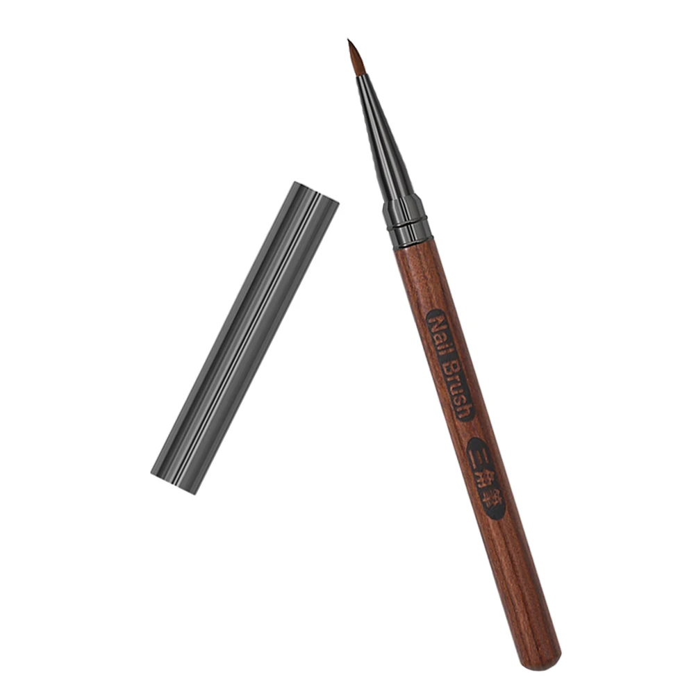 

Nail Pen Sandalwood Handle Embossing Tool Fine Drawing Pens Manicure Brush Painting Liner DIY Supplies Women Salon Nail