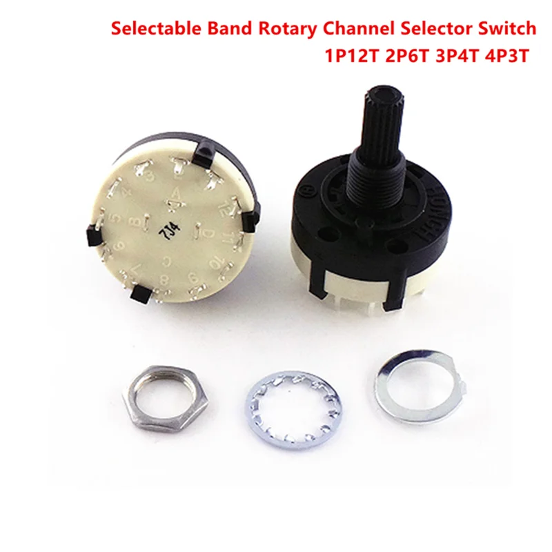 1pcs RS26 Rotary Band Switch 1 Pole 12 Position / 2 Pole 6 Postition / 4 Pole 3 Position Axis Band Switch