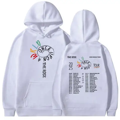 Kpop The Rose Once Upon AWRLD World Tour 2025 Hoodie Herr Dam Fleece Mode Tröja Hiphop Fans Kläder Hoodie 8 best sales Kpop The Rose - №6