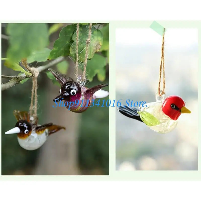 Fascinating Miniature Glass Hummingbird Ornament Birds Window Charm For Gifting And Home Decoration