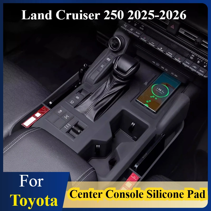 

For Toyota LC250 2025-2026 Prado Center Console Silicone Pad Waterproof Dustproof Non Slip Mat