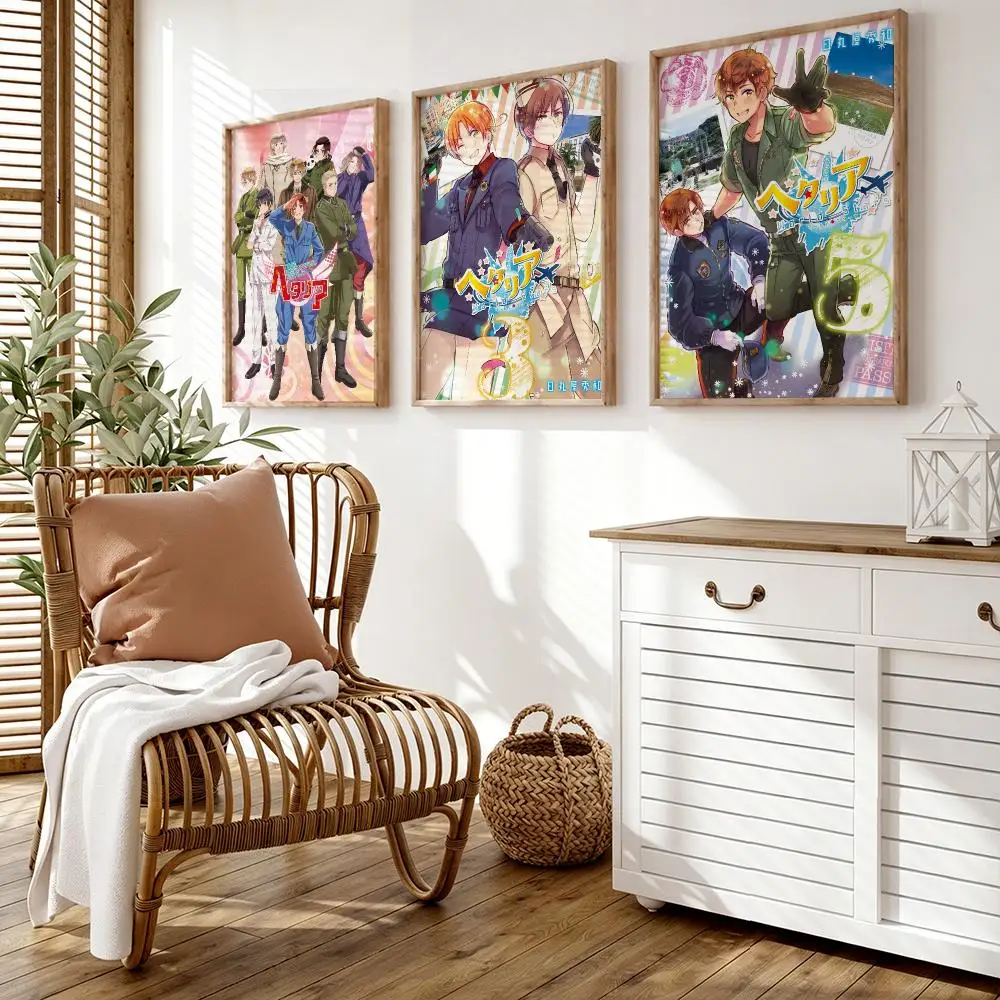 Hetalia A-Axis Powers Poster Wall Stickers HD Painting Self Adhesive Art Decals for Bedroom Living Room Home Decor