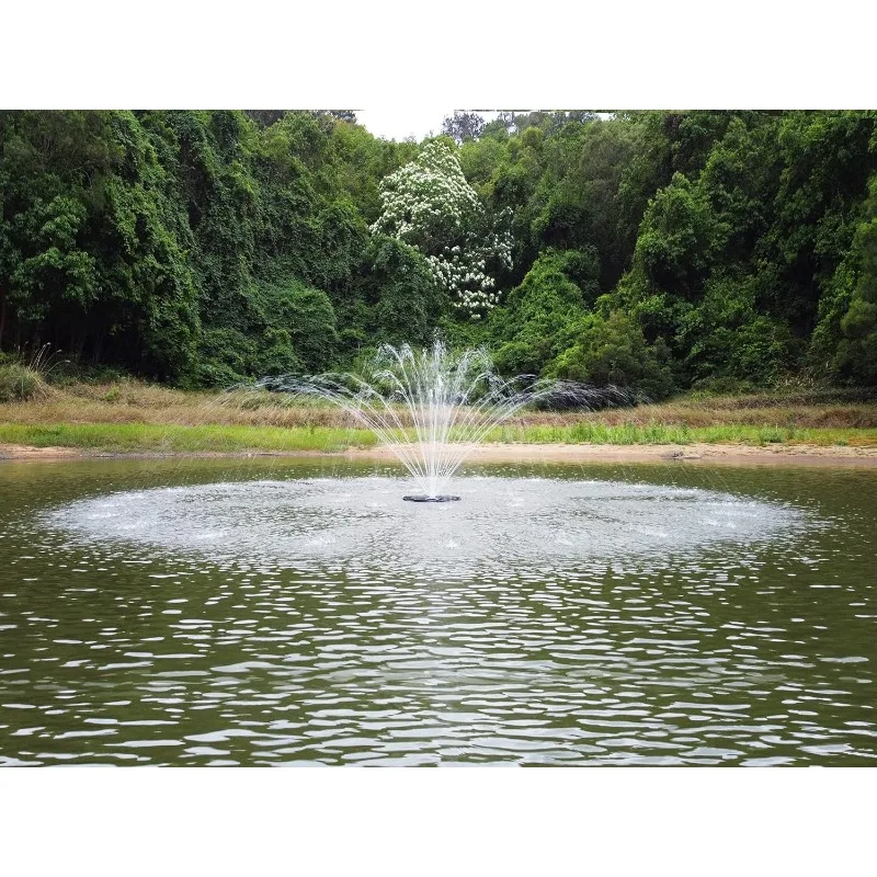 HQUA-FS02 120V, 1/4HP, OD(φ) 32” Large Pond Floating Fountain with 9000 GPH Fountain Pump, 100’ Power Cord,25'x6' and 13'×4'