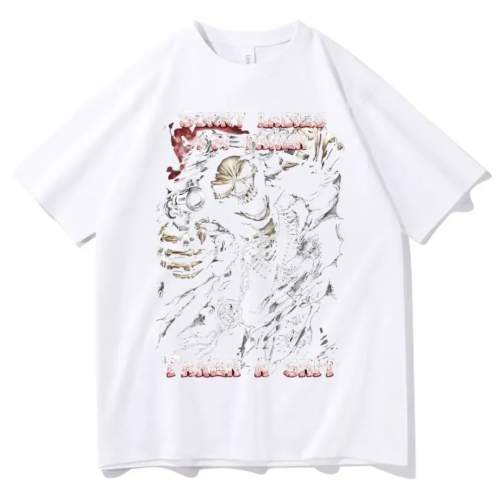 Epic Skull Man Graphic Tshirt Sorry Ladies I'm Taken Taken A Shit T Shirt Funny Men Women Vintage T-shirts Mens Black Streetwear image 3