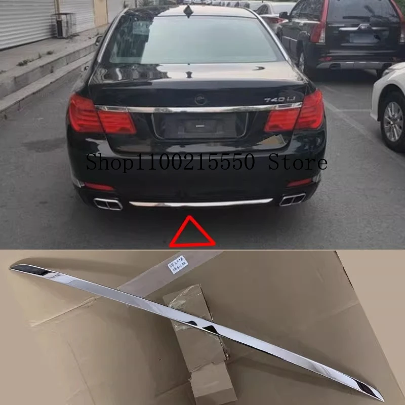 سيارة لسيارات BMW 7 Series F01 F02 2009-2015 المصد الخلفي من الفولاذ المقاوم للصدأ الغطاء السفلي الكسوة صب مصد السيارة الخلفي الشفة تجديد تزيين #2