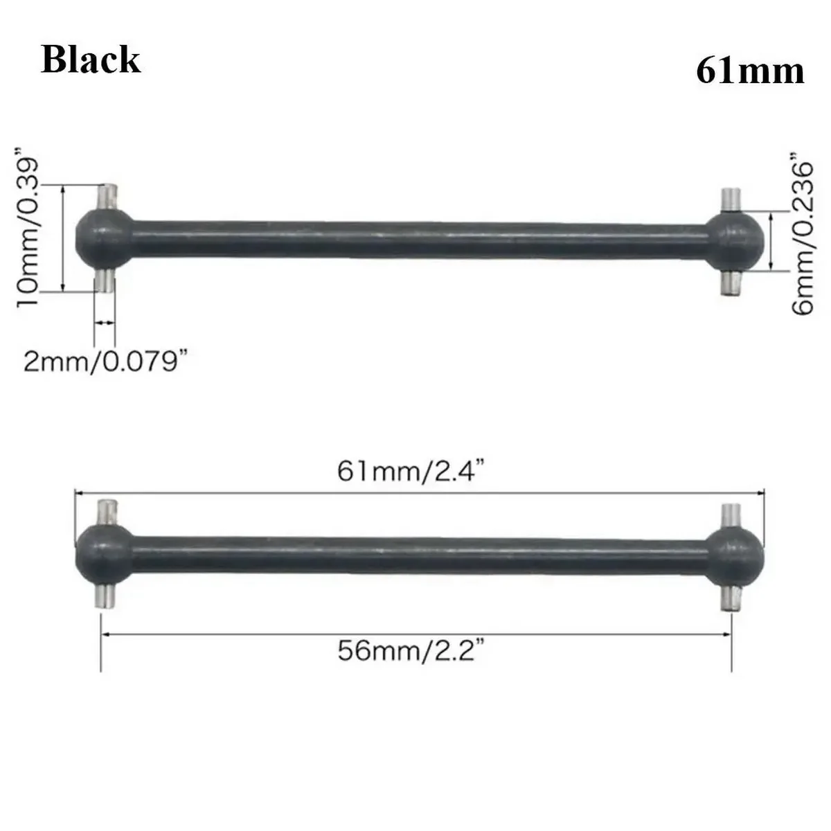 2pcs Steel Metal Drive Shaft all Length 61mm 63mm 70mm 77mm 84mm 87mm 89.5mm 100mm Dogbone For HSP 1/10 RC Car Parts