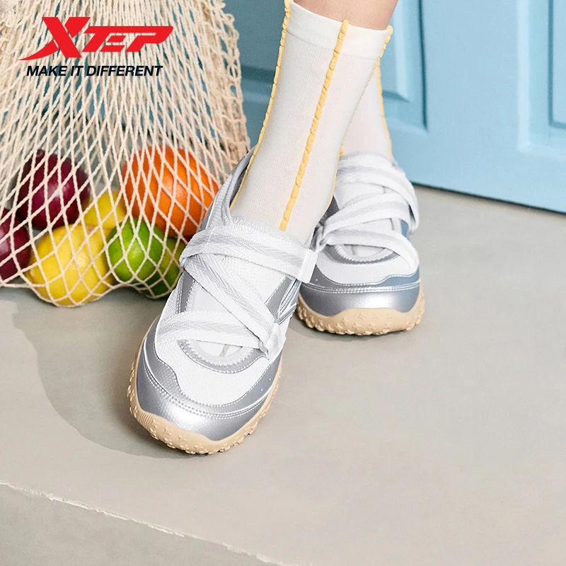 

Кроссовки Xtep Basque 3.0 Mary Janes, удобные, противоскользящие, увеличивающие рост, модные, с легкой подошвой, для женщин, 874218320015