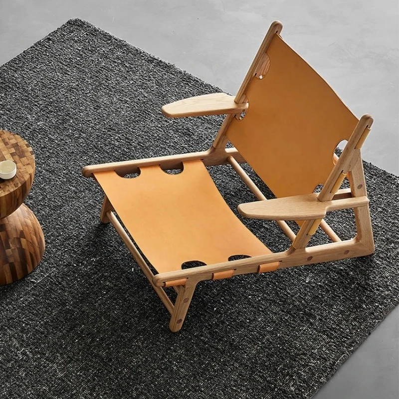 Nordic Time Weaving Chair | Natural Dialogue between Saddle Leather and Rattan, Solid Wood Skeleton Outlines
