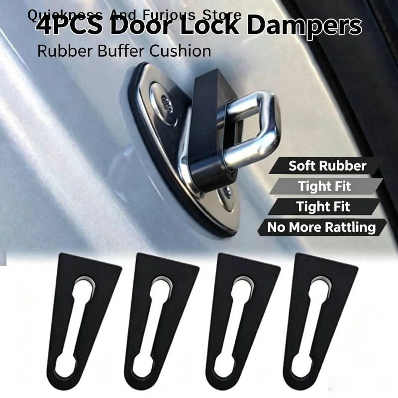 【MO】4Pcs Shock Absorber Rubber For Car Door Lock Striker Buffer Damping Deaf Seal Pad Deadener Quiet Noise Stopper