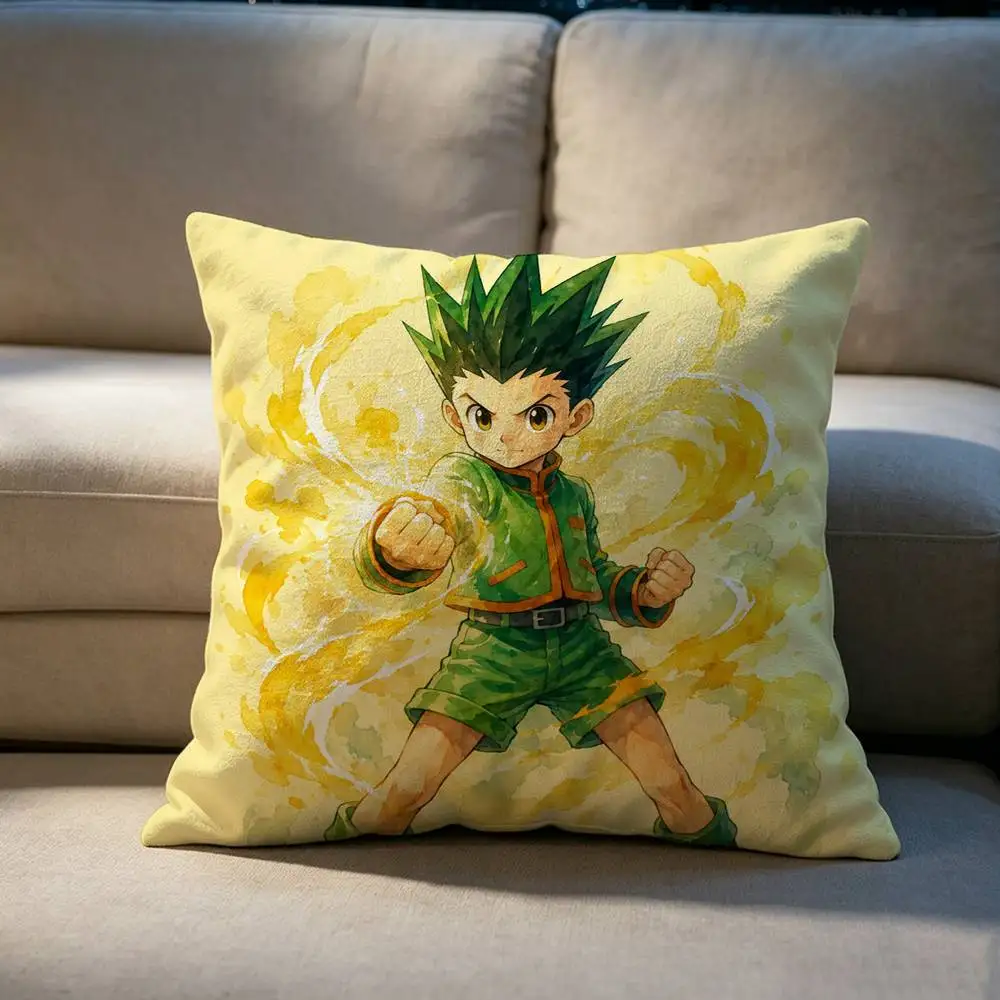 Gon Freecss Pillow cover Soft Microfiber Pillowcase Home Sofa Decor Surprise Decorative printed.