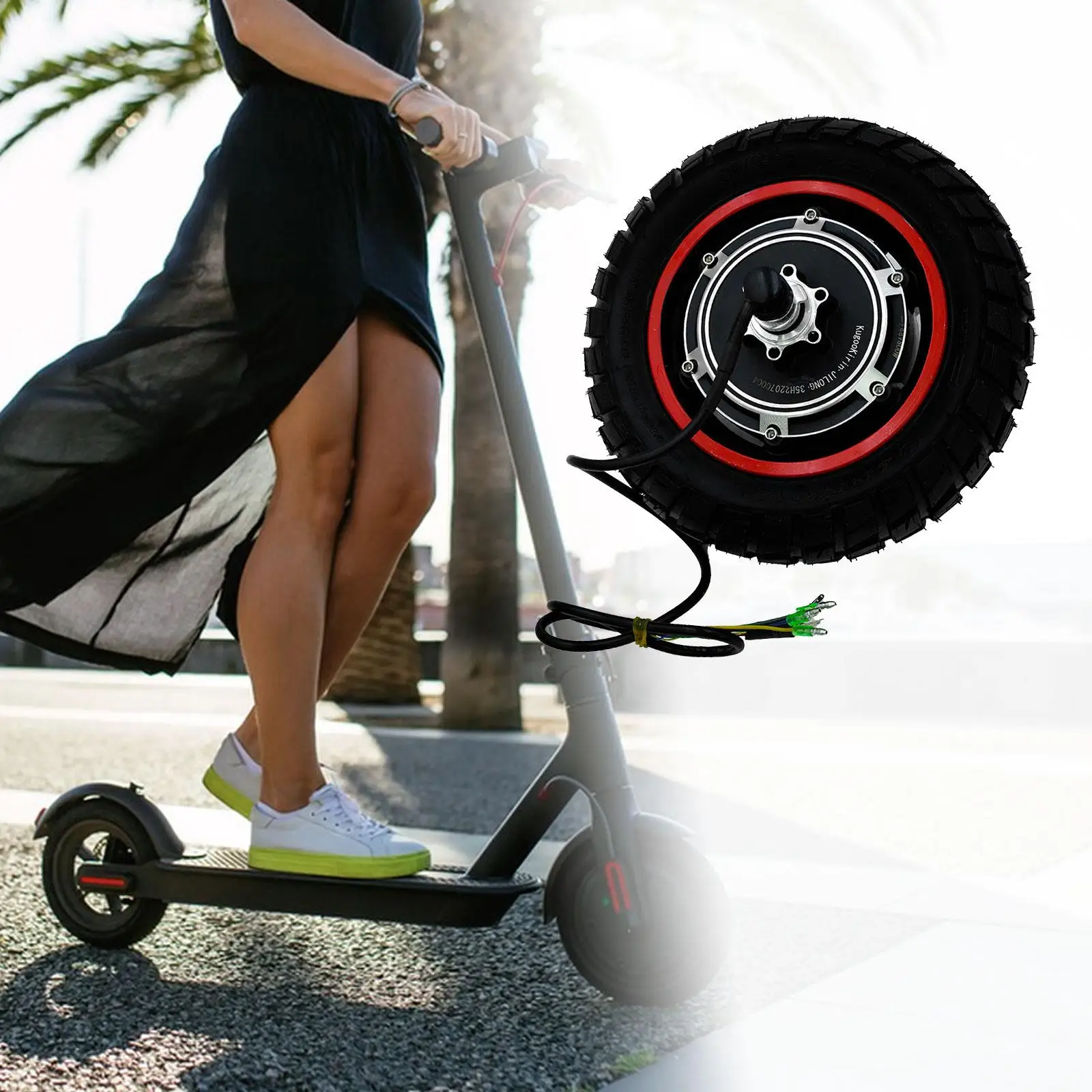 

Electric Scooter Driven Wheels with Inner and Outer Tires Shock Absorption Wear Resistant Accessories for Kugoo 4Pro Scooter