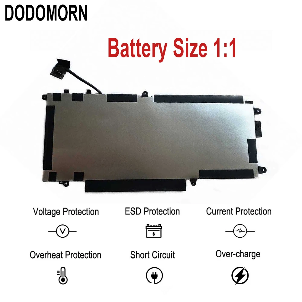 DODOMORN New 71TG4&K5XWW Battery  For DELL Latitude 5289 7389 7390 2-in-1 Series Notebook 71TG4 725KY N18GG 7.6V 60WH