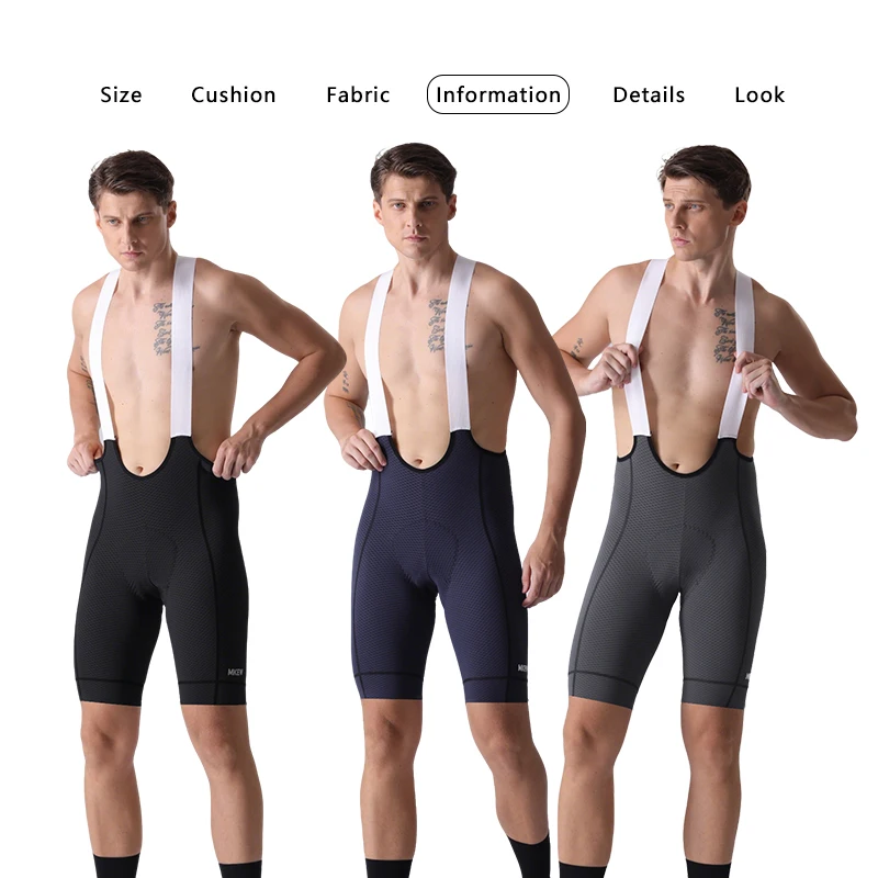 MKEW Herren-Radtrikot-Shorts mit hoher Taille, Sommer-Fahrradshorts mit stoßdämpfendem Polster, MTB-Fahrradbekleidung für bequemen Komfort – Detail 12
