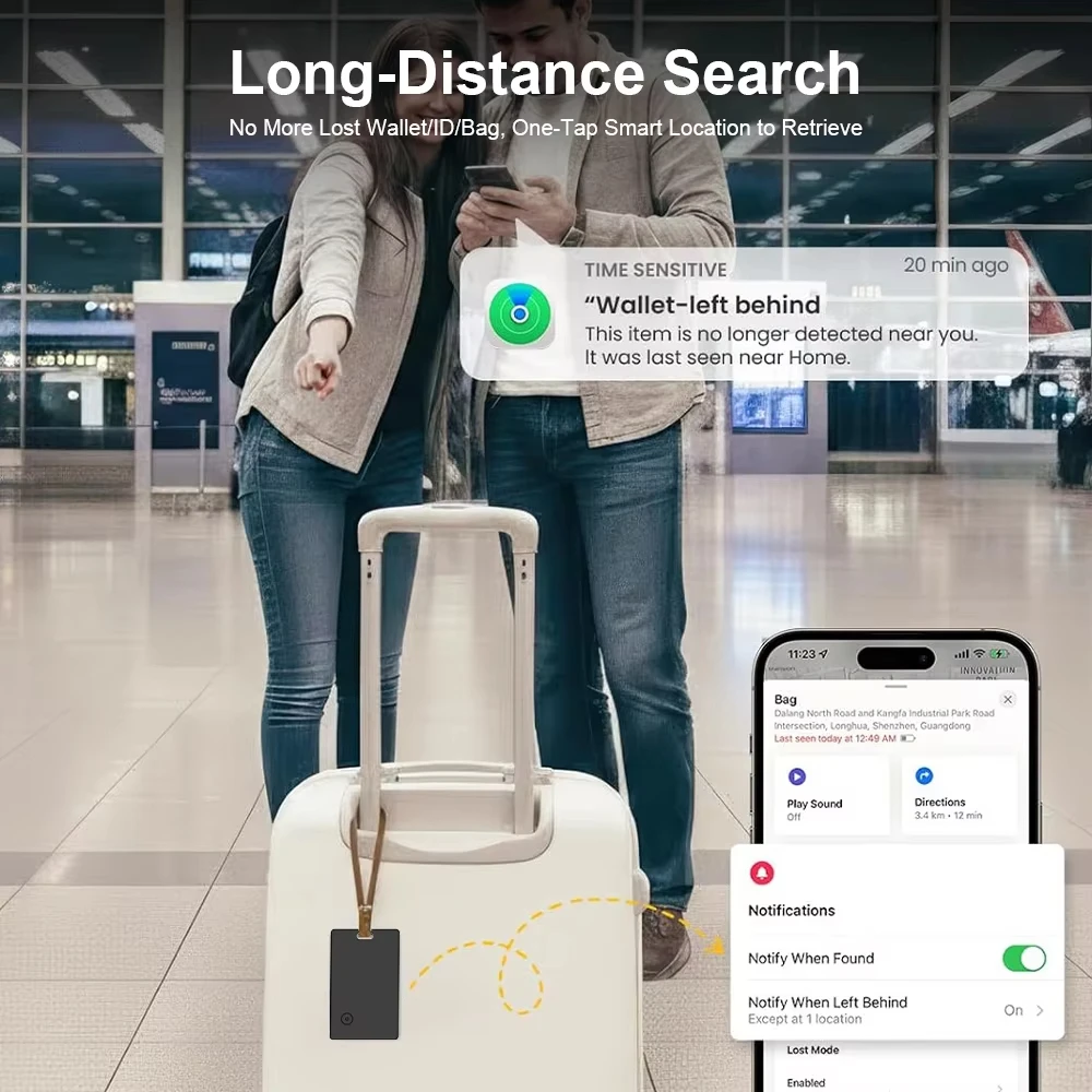 KEBIDUMEI Waterproof GPS Locator Works with Google Find My App Bluetooth Tracking Location Wallet Tracker Anti-loss Card Device view 3