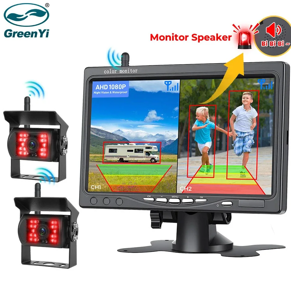 Telecamera Retromarcia Wireless per Auto con 7 Pollici Monitor LCD Impermeabile Telecamera Retromarcia Wireless per Auto con 7 Pollici Monitor LCD Impermeabile