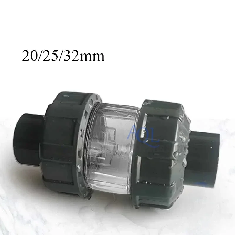 Check valves for fish tank Anti-backflow Lifting check valve  anti-siphon water pipe fittings Dual interfaces 20mm 25 32mm UPVC