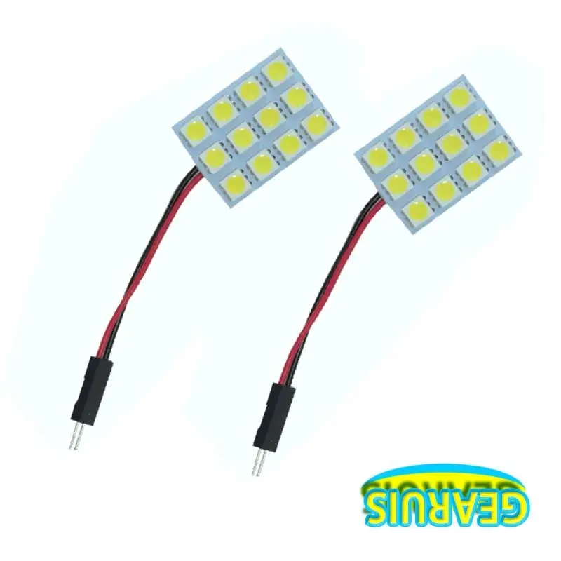 10set 5050 LED 12 SMD Auto Panel Light Reading Dome Bulb Car Interior Roof Map Lamp With T10 W5W C5W C10W Festoon 2 Adapter Base