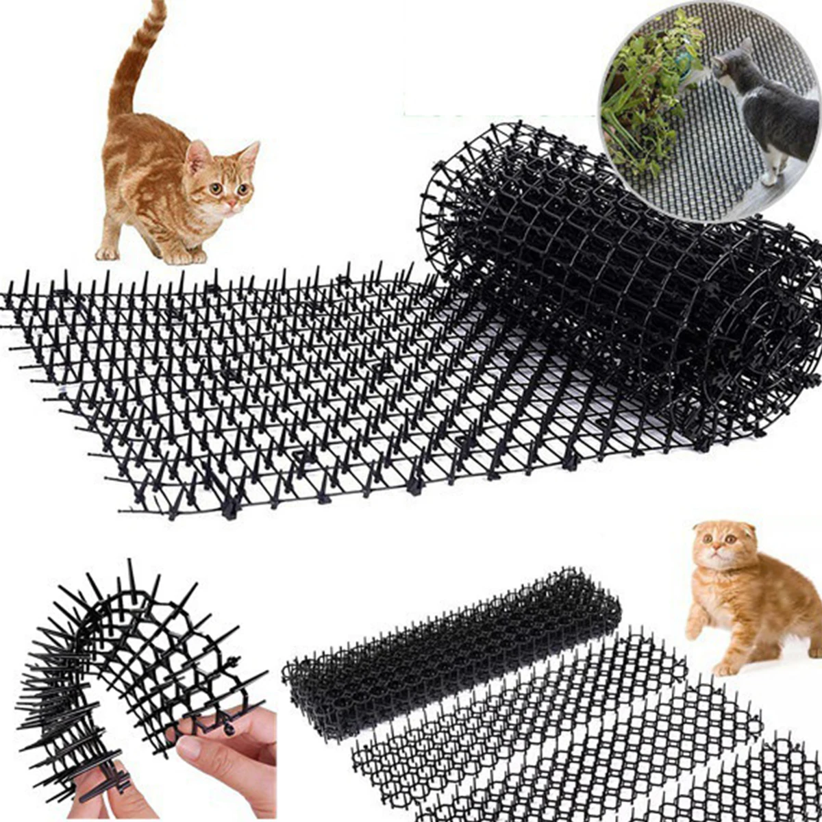 Garden Anti-cat Net PP Prevent Cat Thorn Mat Garden No Hurt to Pets Durable Protect Mesh Pet  Multi-function Protective Net