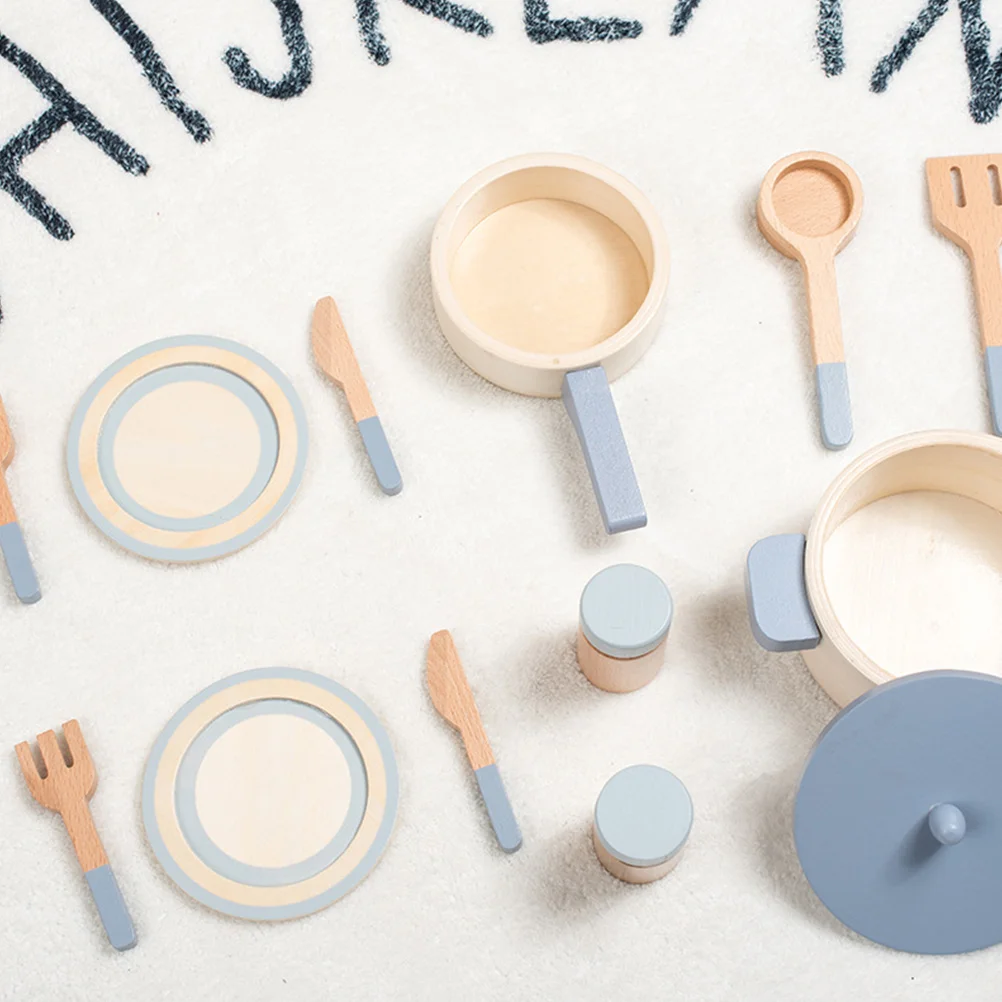 Houten gesimuleerde kinderen interessant koken speelgoed keuken speelset educatief draagbaar veilig realistisch ontwerp kinderen speelgoed