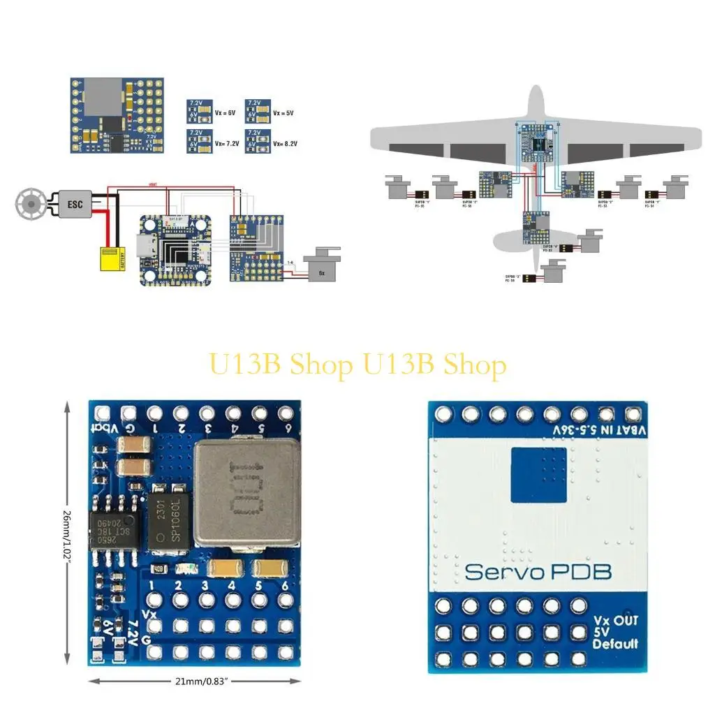 U13B Convenient Servo Power Distribution Board Efficient MATEK SERVO Power Supply Solution Flight Controller for DIY Projects