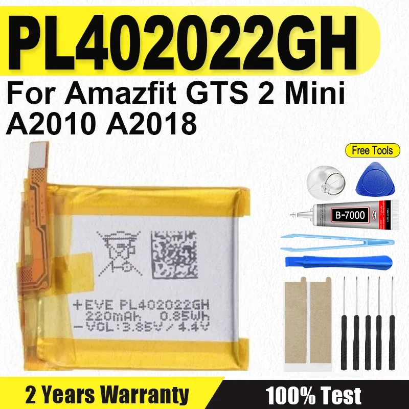 Nueva batería de alta calidad PL402022GH para Huami Amazfit GTS2 GTS 2 Mini A2010 A2018 batería de reloj inteligente + herramientas gratuitas