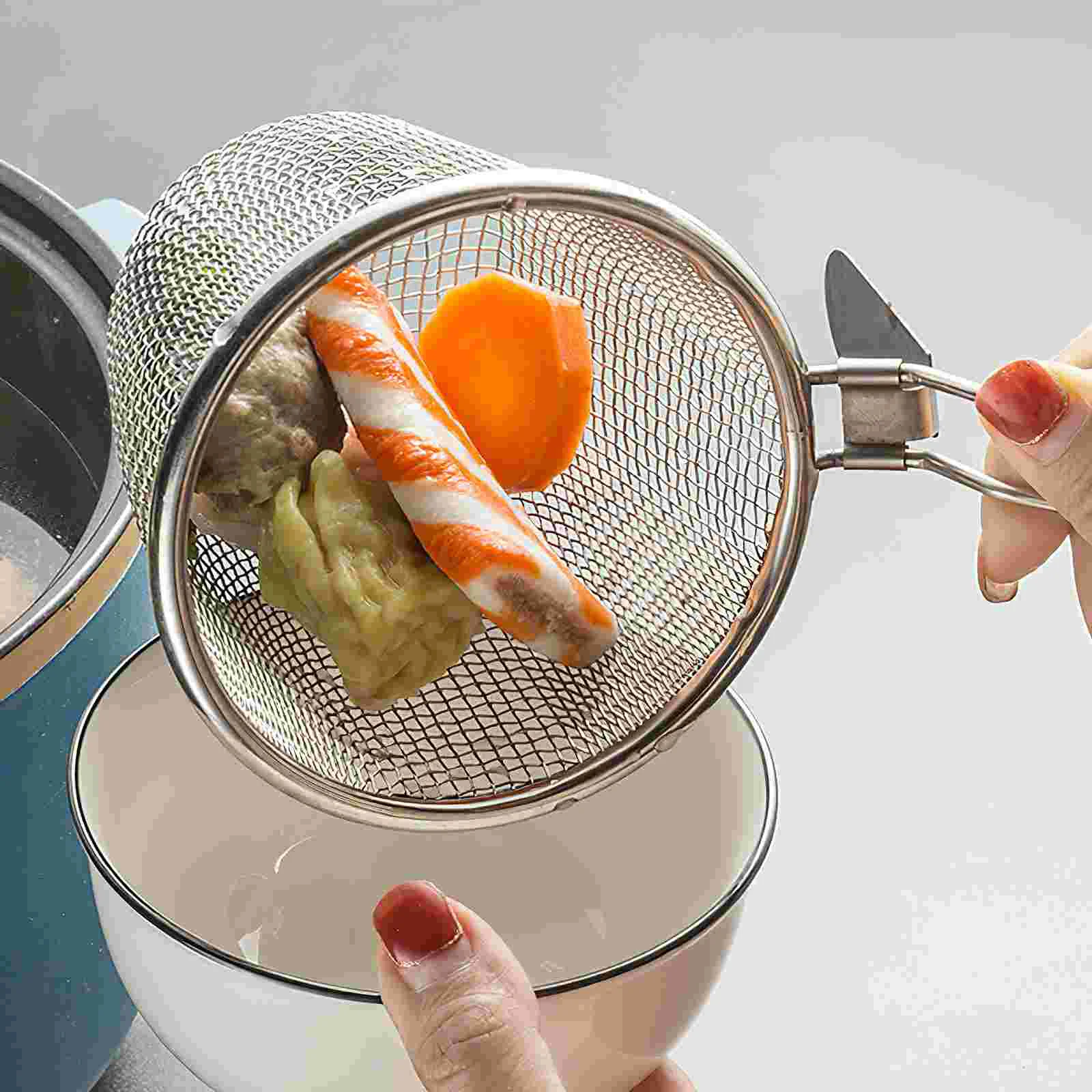 

Stainless Steel Colander Noodle Strainer Convenient Basket Household Pasta Multi-function Mesh