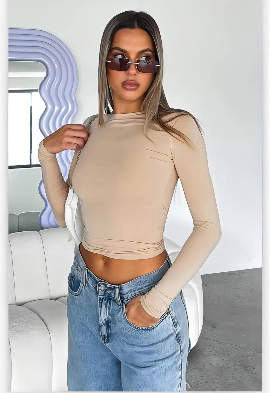 2024 New Yoga Top Seamless Sport T Shirts Fitness Clothes Long sleeved T-shirt Yoga Shirt Gym Top Running Active Wear Sport Top image 5