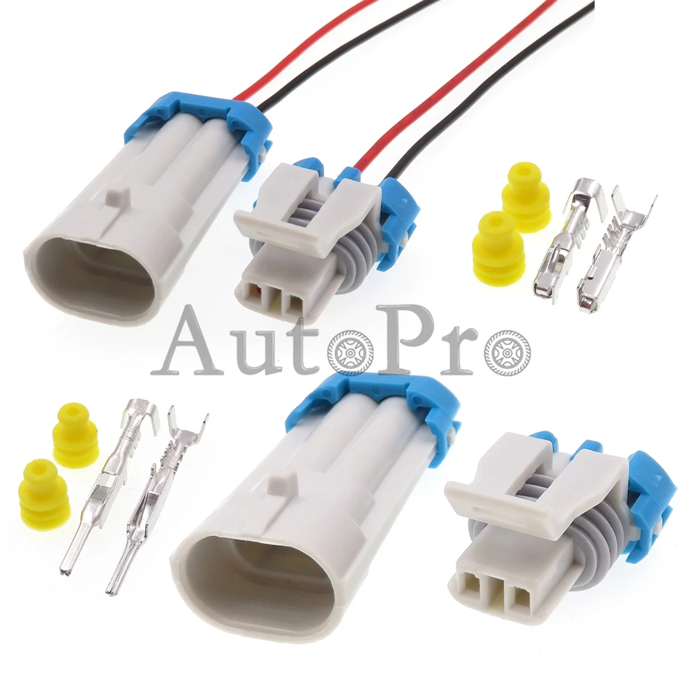 1 Set 2 Hole 12162343 12052644 Car Solenoid Valve Electric Wire Cable Sealed Socket Starter