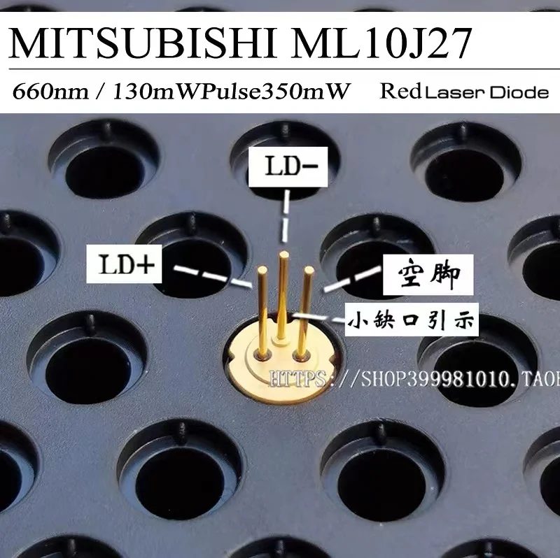 Original mitsubishi ml101j27 660nm 130mw empurrar 350mw alto chapéu vermelho laser diodo único modo