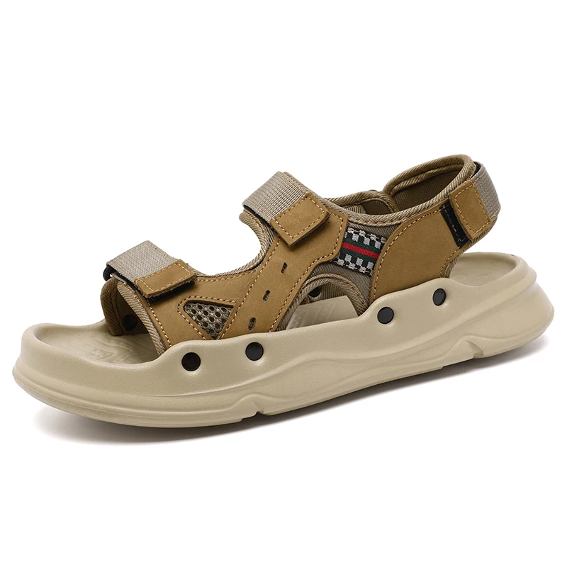

Men Summer Sandals Open Toe Breathable Soft Sole Non Slip Wear Resistant Outdoor Beach Indoor Casual Comfort Adjustable Footwear
