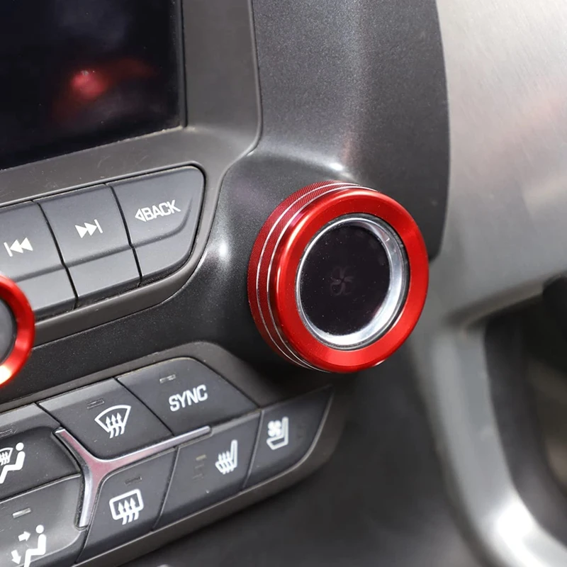 Car Central Console AC Volume Knob Button Switch Cover Trim For Chevrolet Corvette C7 2014-2019 image 5