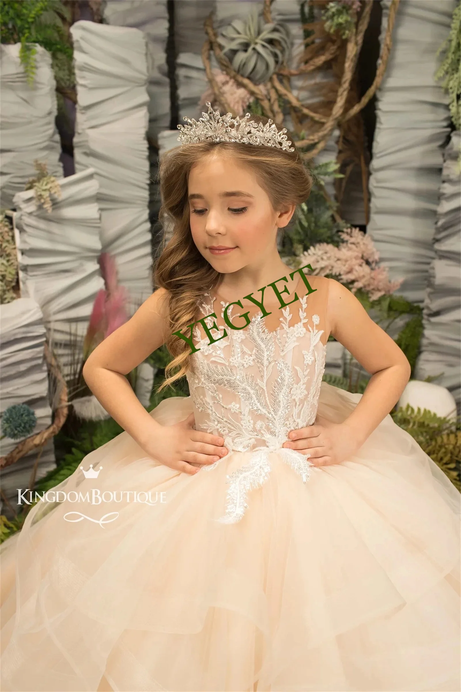 

Pink Flower Girl Dress Luscious Bridal Tulle Skirt with Layers Upon Layers of Horsehair Braid Trimmed Fluffy Gown