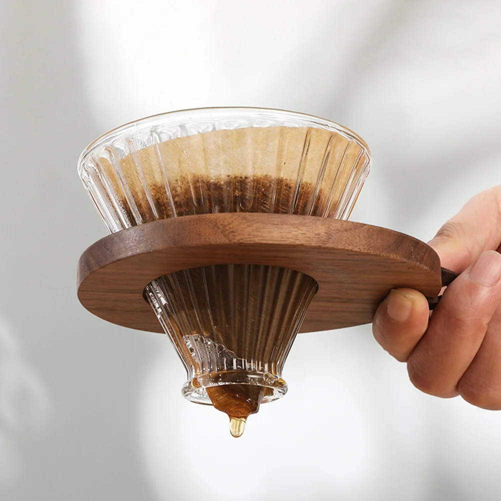 

Premium Reusable Coffee Cone Stand Wooden Filter Holder Home Office Hanging Rope Durable Kitchen Bar Accessory