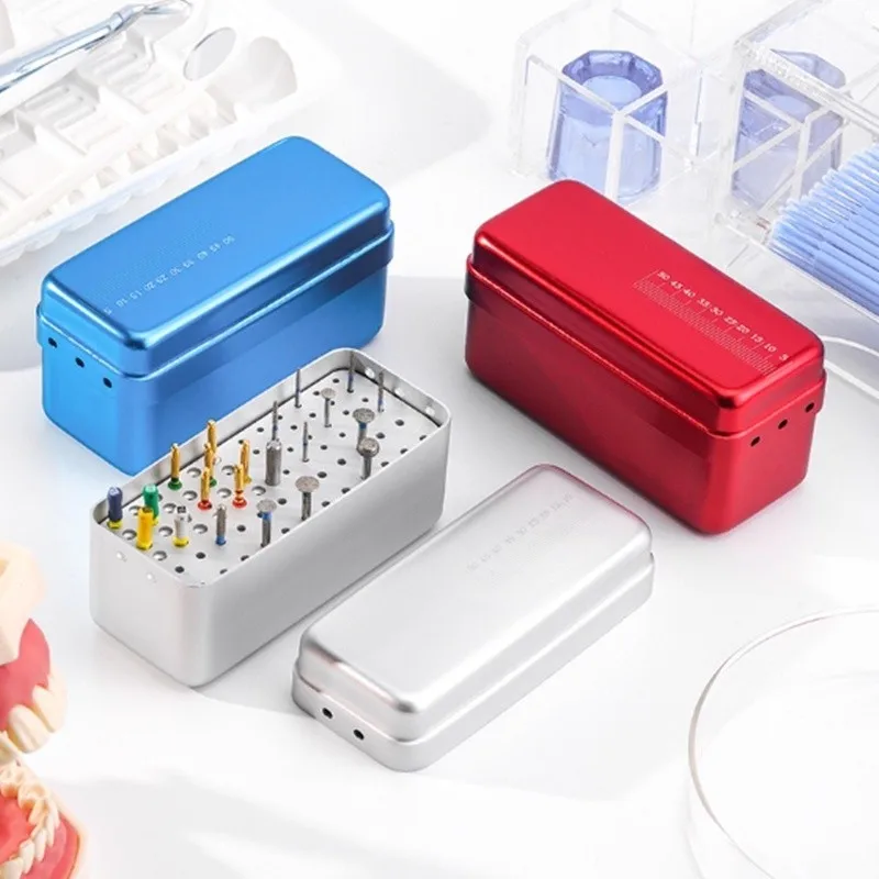 72 Holes Dental Bur Box Aluminum Alloy Multifunctional Dental Instrument