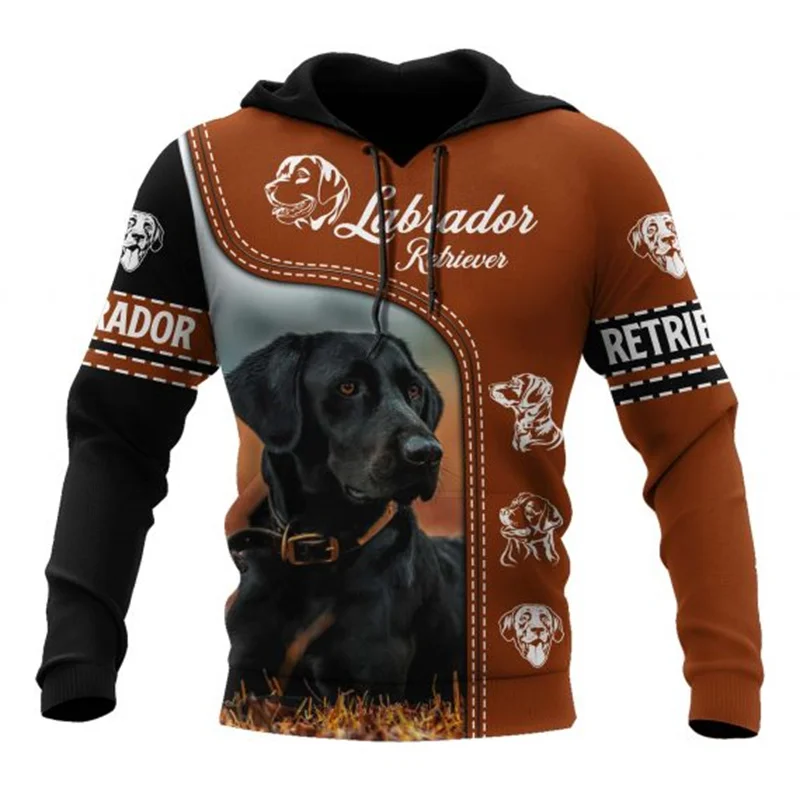 Sudadera con capucha para hombre y mujer, suéter con estampado 3D de perro Labrador Retriever, color negro, estilo callejero, ideal para regalo